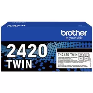 Image of Brother Toner cartridge TN-2420TWIN TN2420TWIN Original Black 3000 Sides