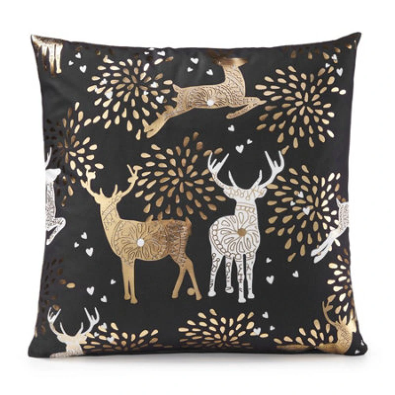 Image of Luxury Living Reindeer Gold 18" Christmas Cushion