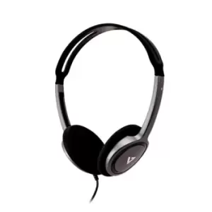 Image of V7 HA310-2EP headphones/headset Head-band Black Silver 3.5mm connector