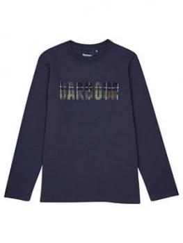 Image of Barbour Boys Canlan Long Sleeve T-Shirt - Navy