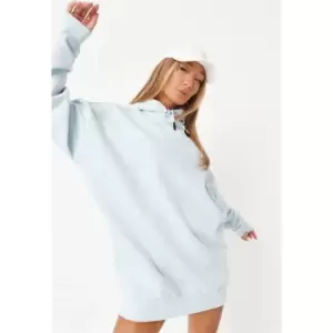 Image of Missguided Hoodie Dress - Blue