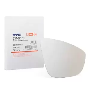 Image of TYC Wing Mirror Glass 337-0217-1 Side Mirror Glass,Mirror Glass VW,Passat Variant (365),SCIROCCO (137, 138),Passat CC (357),Eos (1F7, 1F8)
