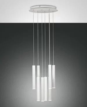Image of Prado LED Cluster Pendant Ceiling Light White Glass