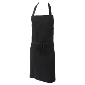 Image of Dennys Unisex Polycotton Bib Workwear Apron Without Pocket (One Size) (Black)