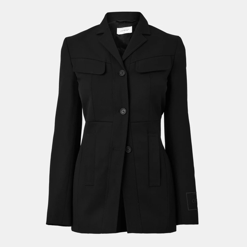Image of Off White Womens Structured Suit Jacket Black female 4 (3XS)