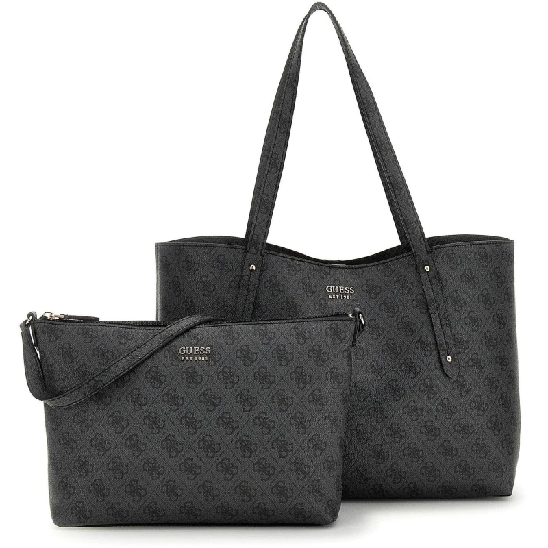 Image of Guess Womens Brenton Tote Bags Coal female One Size