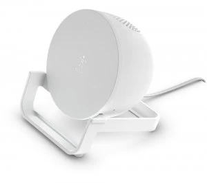 Image of BELKIN 10 W Qi Wireless Charging Stand with Bluetooth Speaker - White