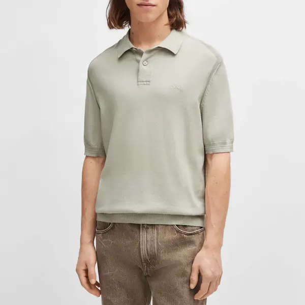 Image of BOSS Orange Asac Cotton Blend Polo Shirt - XL Beige Tops male 50514223-271 XL