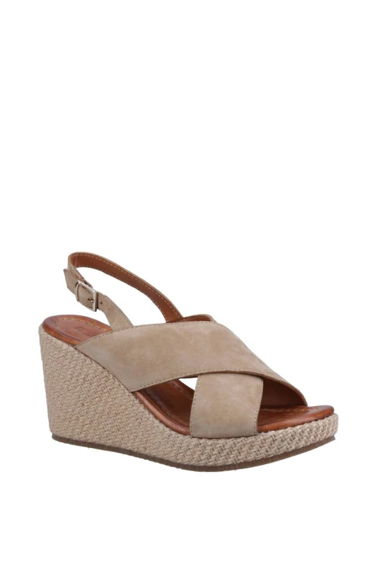 Image of Hush Puppies Perrie Wedge Sandal - Beige Beige 6