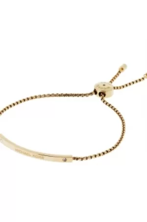Image of Ladies Michael Kors PVD Gold plated Logo Slider Bracelet MKJ4641710