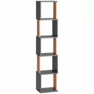 Image of HOMCOM Freestanding Modern 5-tier Bookshelf Dark Grey