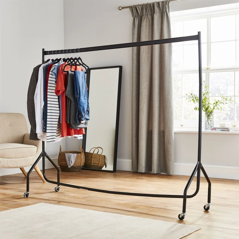 Image of Direct Online Houseware Extra Heavy Duty 6ft Long x 5ft Tall Clothes Rail In Black