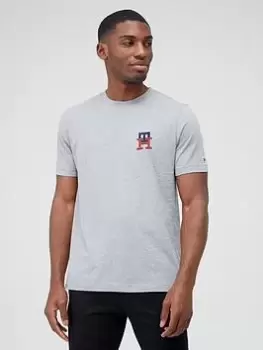 Image of Tommy Hilfiger Essential Monogram T-Shirt - Dark Grey Heather Size M Men