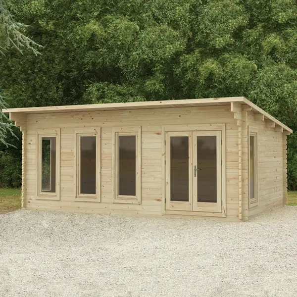 Image of Forest Wolverley 6m x 4m Log Cabin Garden Office (45mm)