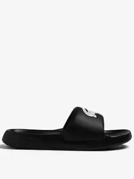 Image of Lacoste Crocodile Slides - Black, Size 4, Women