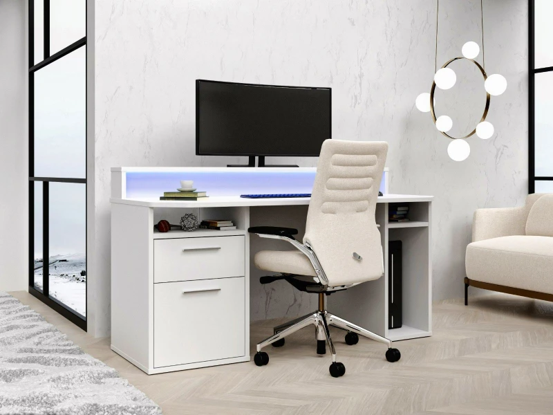 Image of Flair Power Z Gaming Desk in White White Unisex