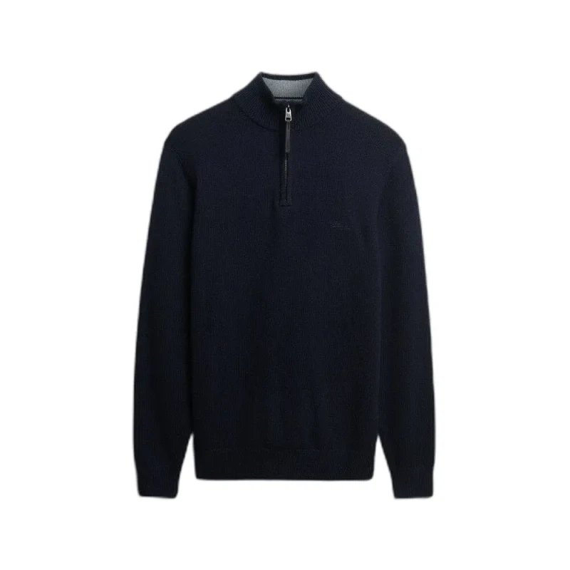 Image of Superdry Wool Zip Sn61 Charr Navy Marl male X Large