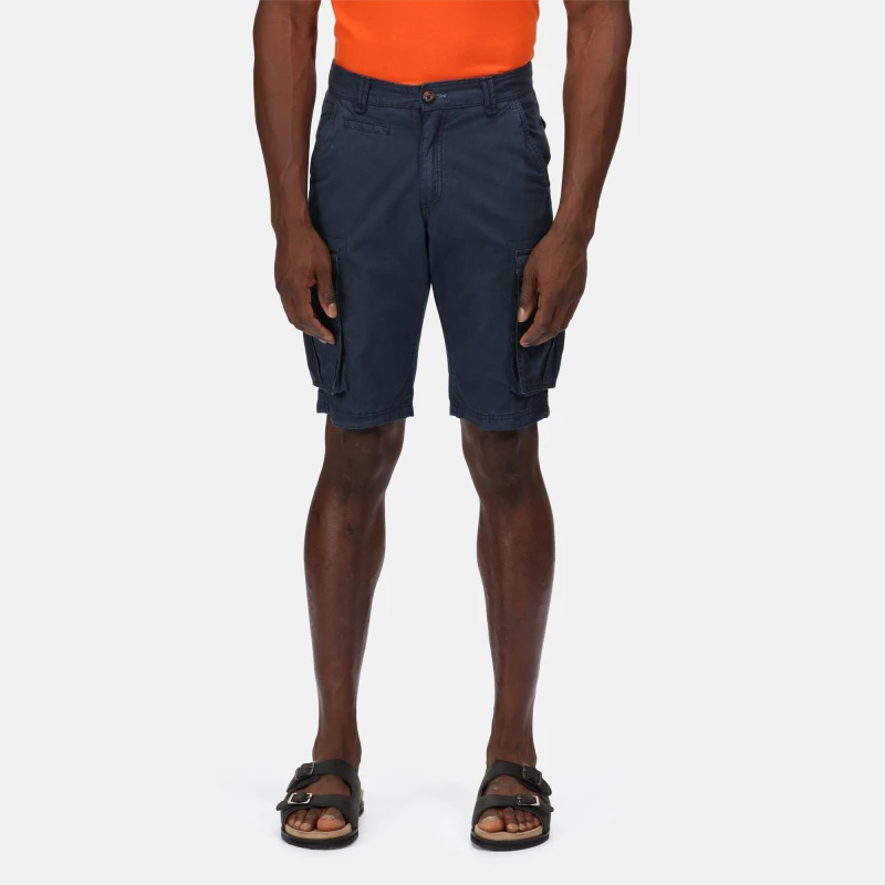 Image of Regatta Mens Shorebay Coolweave Cotton Cargo Shorts 34 - Waist 34' (86.5cm), Inside Leg 32' NAVY RMJ221-540-34