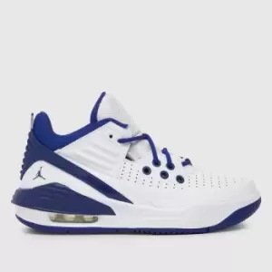Image of Nike Jordan White & Blue Max Aura 5 Youth Trainers