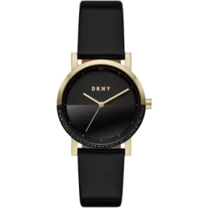 Image of DKNY Soho Three-Hand Black Leather Watch