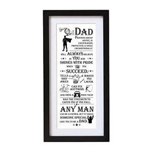 Image of Arora The Ultimate Gift for Man Printed Word Poster-Black Wooden Framed Wall Art Picture-World Best Dad, Multicolour, One...