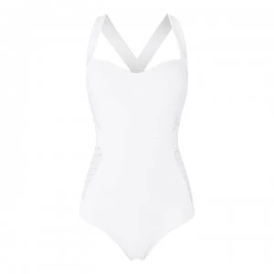 Image of Jets Jets Parallels Low Back Swimsuit - WHITE
