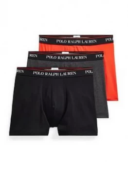 Image of Polo Ralph Lauren 3 Pack Boxer Briefs - Black/Grey/Orange