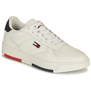 Image of Tommy Jeans BASKET LEATHER TOMMY JEANS mens Shoes Trainers in White,7.5,9,9.5,10.5,7,8,10,10.5