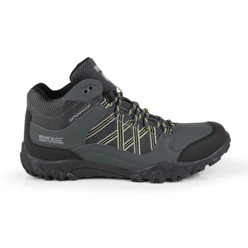 Image of Regatta Mens Edgepoint Hydropel Mid Height Walking Boots UK Size 9.5 (EU 44) Briar/Lime RMF622-824-9.5