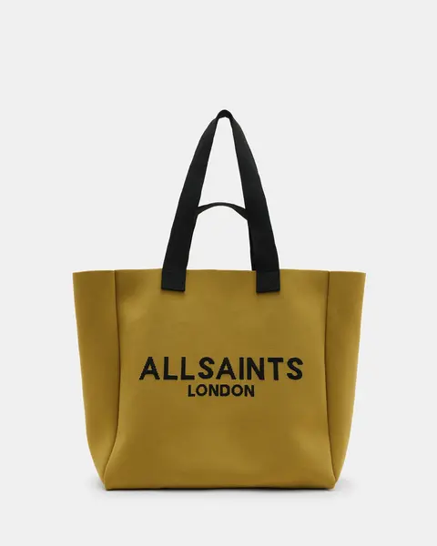 Image of AllSaints Izzy Logo Print Knitted Tote Bag