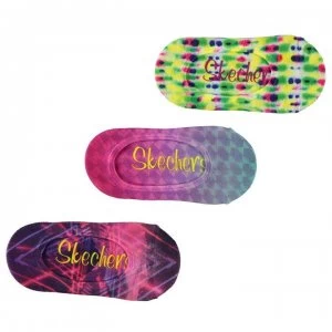 Image of Skechers Trainer Socks 3 Pack Girls - Pink Pattr