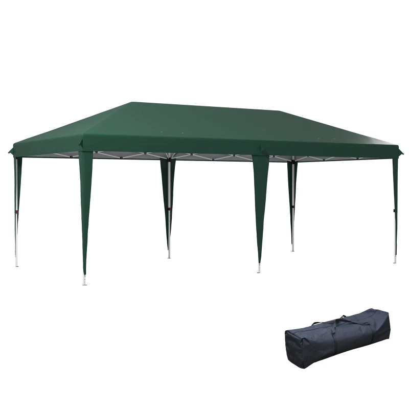 Image of Outsunny 3 x 6m Pop Up Gazebo Patio Party Event Heavy Duty Canopy Green