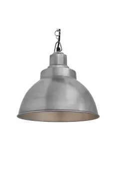 Image of Brooklyn Dome Pendant, 13 Inch, Light Pewter, Light Pewter Chain Holder