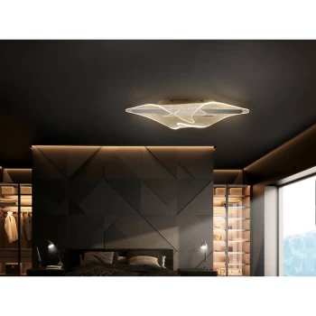 Image of Enigma Modern Designer Integrated LED Micro Printed Feature Ceiling / Wall Light, Chrome, 3000K