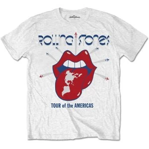 Image of The Rolling Stones - Tour of the Americas Unisex Medium T-Shirt - White