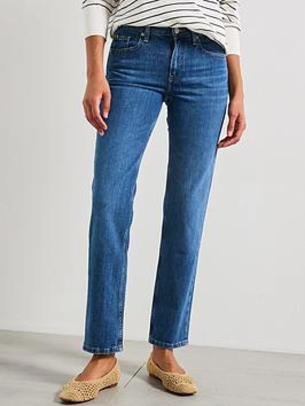 Image of Stretch Denim Straight Jeans