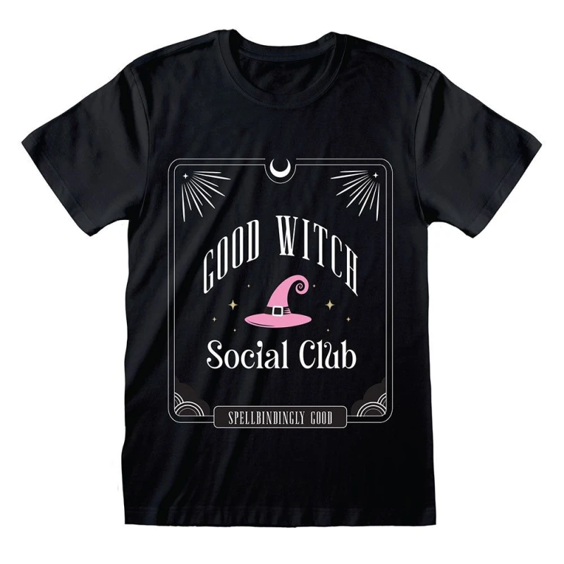 Image of Something Different Something Different Men Good Witch Social Club T-Shirt in Black Size: Medium Black M Male 5063750959924