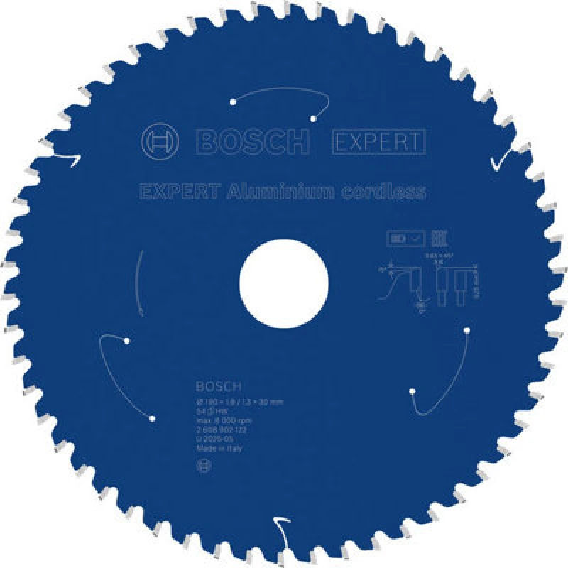 Image of Bosch Expert Aluminium Cordless Circular Saw Blade 190 X 1.8/1.3 X 30mm T54