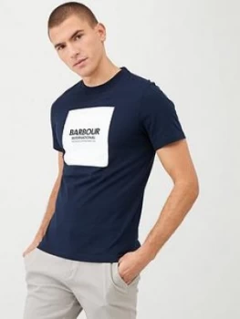 Image of Barbour International Block Logo T-Shirt - Navy