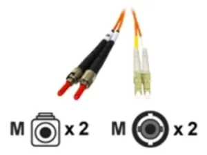 Image of C2G, LC/ST LSZH Duplex 62.5/125 Multimode Fibre Patch Cable, 2m