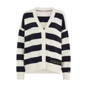 Image of Tommy Hilfiger Lighthouse Stp Boxy V-Nk Cardi - Beige