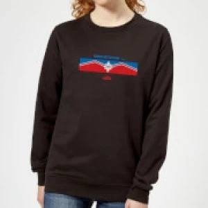Image of Captain Marvel Sending Womens Sweatshirt - Black - M