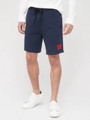 Image of Hugo Boss Diz 212 Red Patch Logo Jersey Shorts Pastel Blue Size XL Men