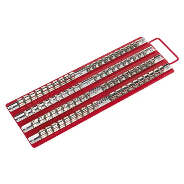 Image of Genuine SEALEY AK271 Socket Rail Tray Red 1/4, 3/8 & 1/2Sq Drive