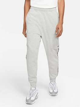Image of Nike Repeat Fleece Cargo Pants - Grey/Black, Grey/Black Size M Men