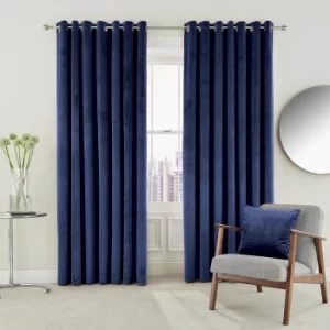 Image of Helena Springfield Escala Lined Curtains 66" x 54", Electric Blue