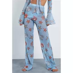 Image of I Saw It First Blue Shell Print Mesh - Blue