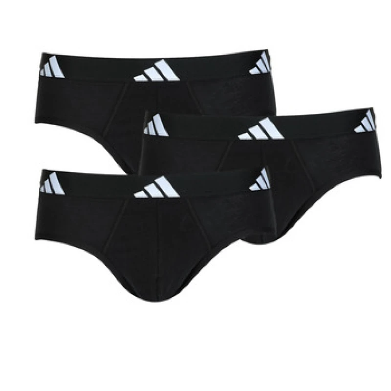 Image of Adidas SPORTSWEAR Set of 3 Plain Active Flex Cotton Briefs Black Men S;M;L;XL