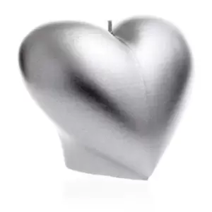 Image of Heart Smooth Candle &ndash; Silver