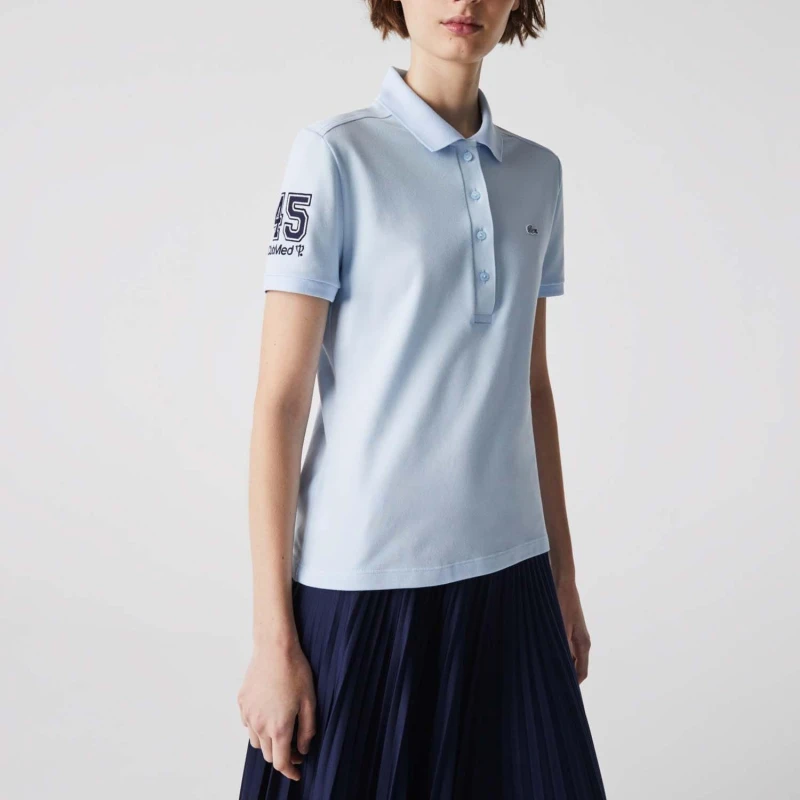 Image of Lacoste Club Med Cotton Polo Shirt - Blue Blue 8
